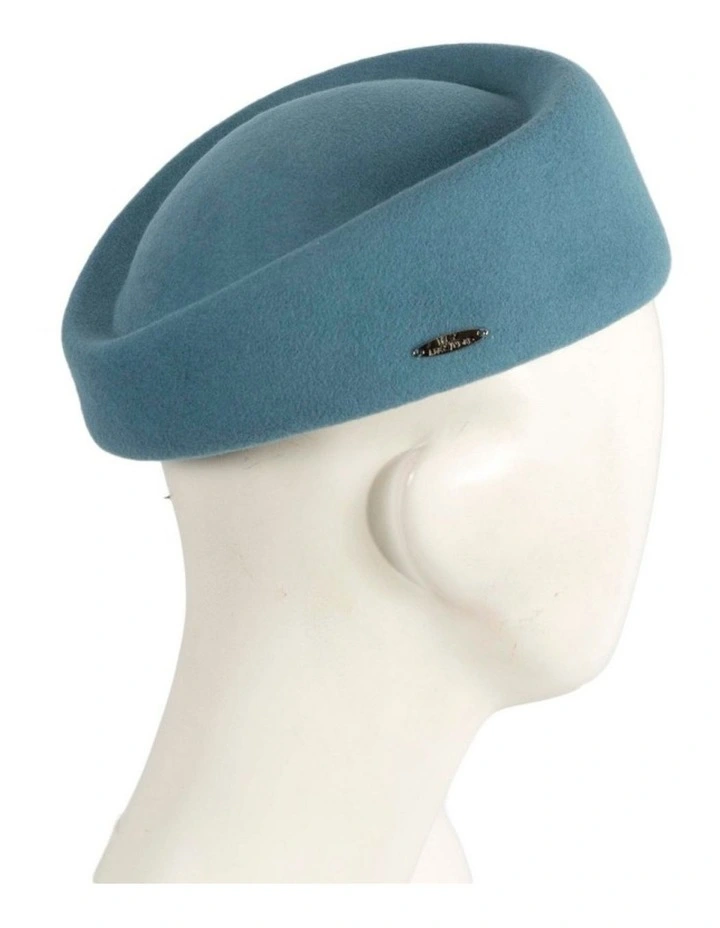 Felt Pillbox Hat J463BG in Blue image 3