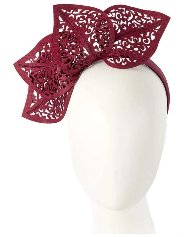 Max Alexander MA681W burgundy racing fascinator - modern women's headpiece image 1