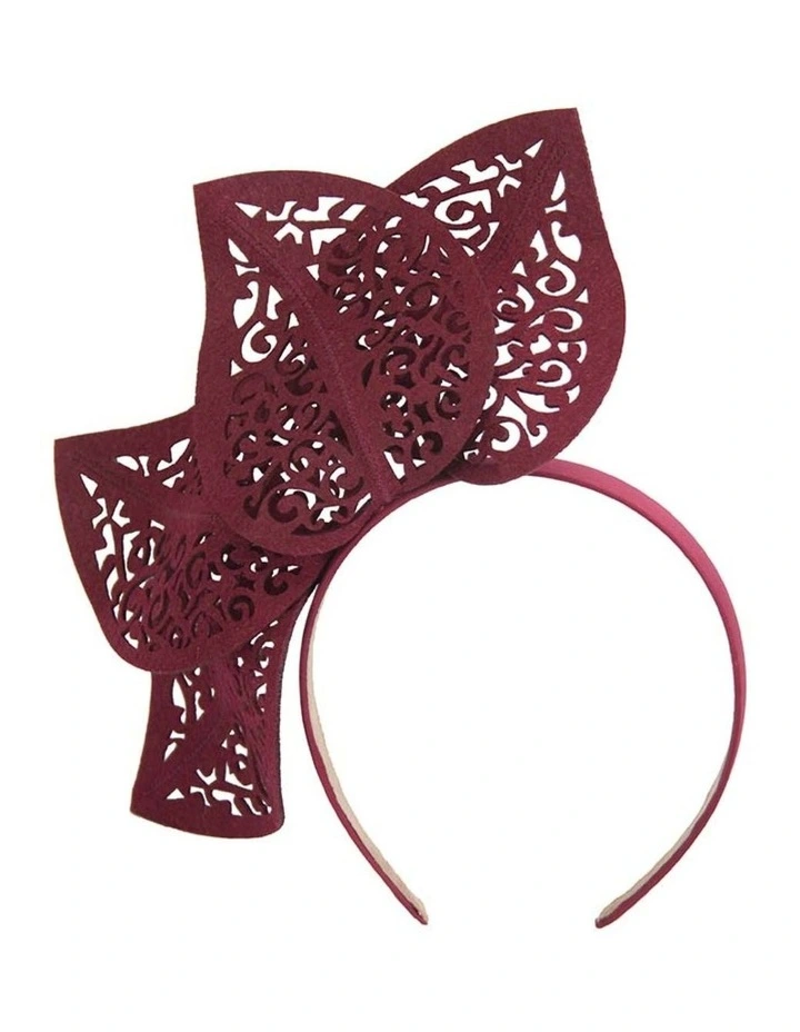 Max Alexander MA681W burgundy racing fascinator - modern women's headpiece image 2