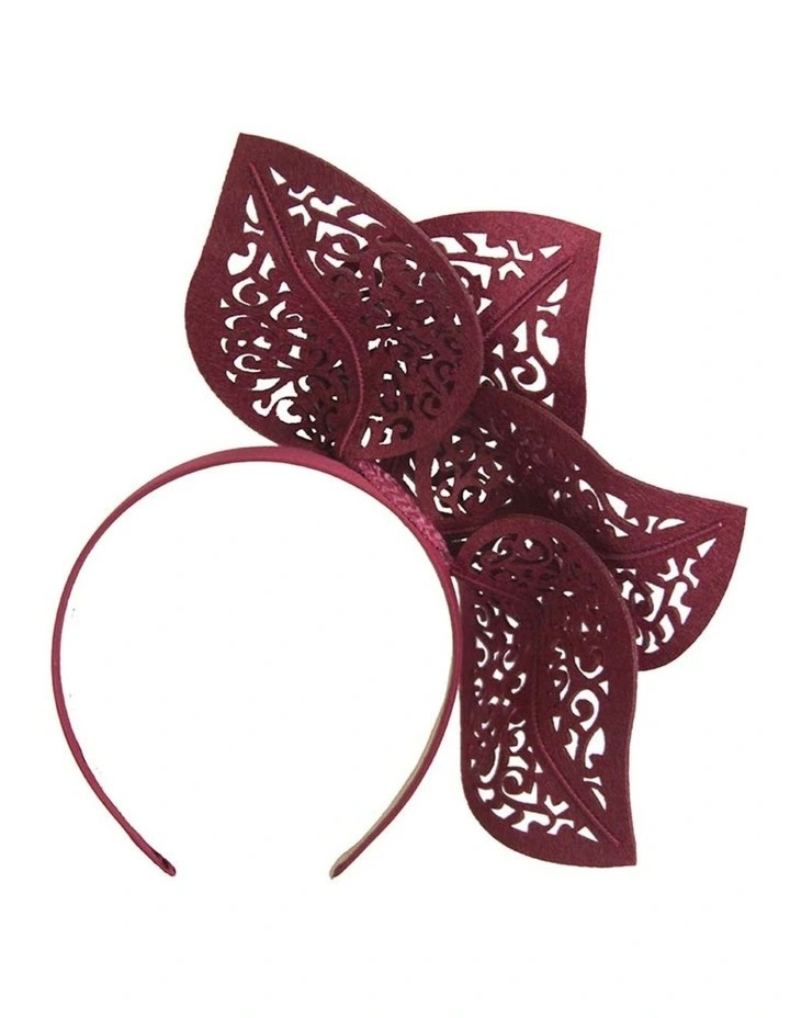 Max Alexander MA681W burgundy racing fascinator - modern women's headpiece image 4