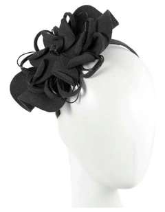 Max Alexander black felt flower racing fascinator J357B