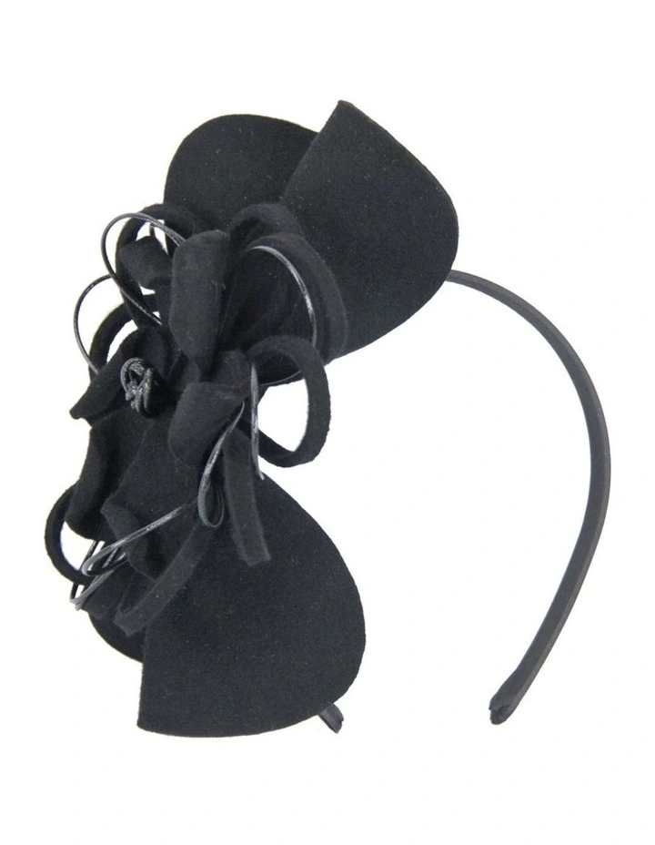 Max Alexander black felt flower racing fascinator J357B image 2