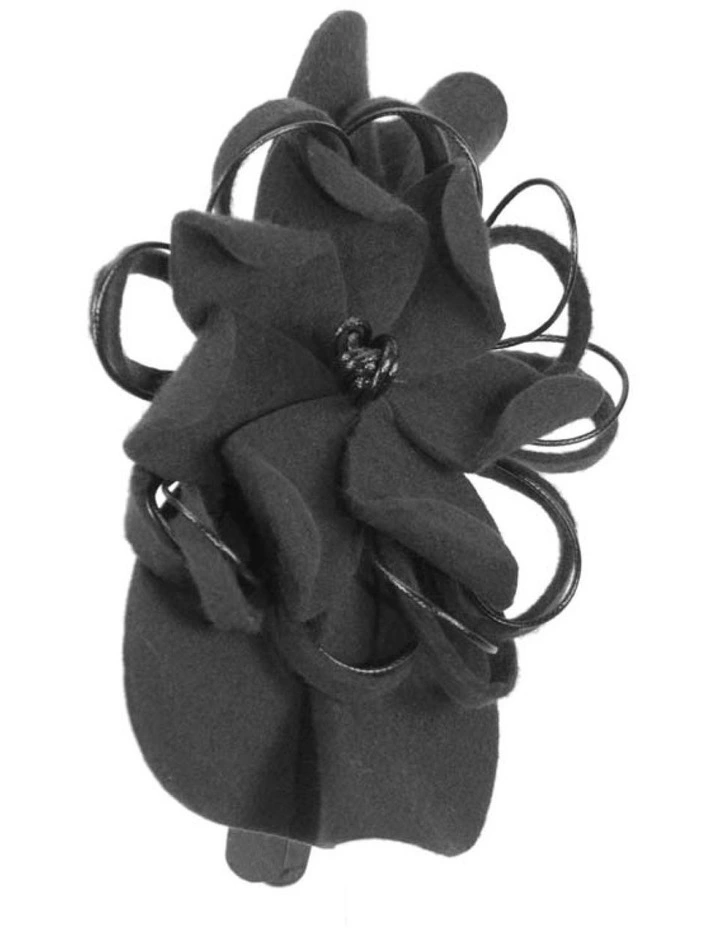 Max Alexander black felt flower racing fascinator J357B image 5