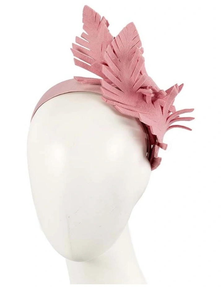 Max Alexander Pink Felt Leaf Winter Racing Fascinator J406PI image 1