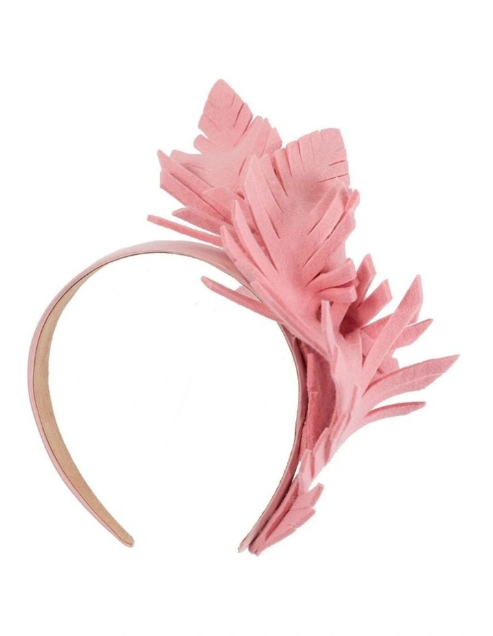 Max Alexander Pink Felt Leaf Winter Racing Fascinator J406PI image 2