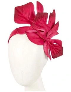 Max Alexander red monstera leaves fascinator MA879R