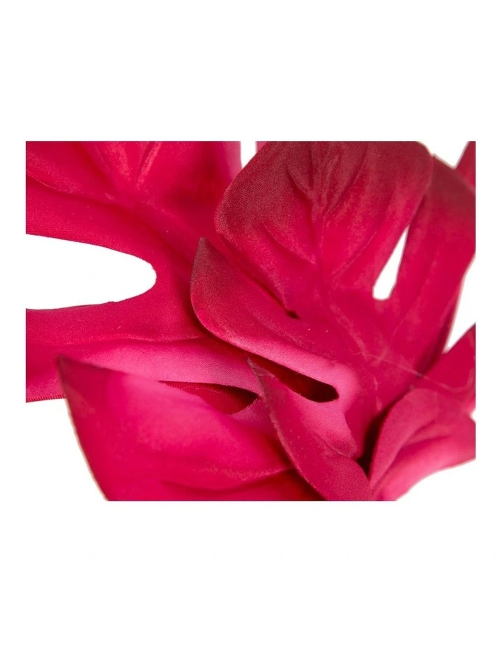 Max Alexander red monstera leaves fascinator MA879R image 3