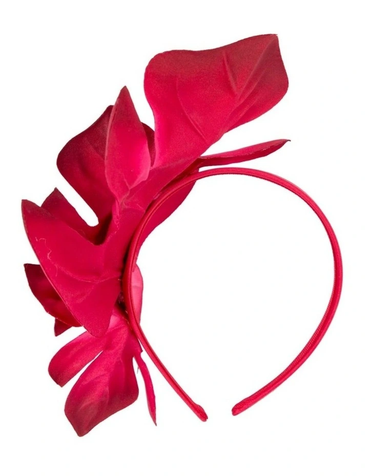 Max Alexander red monstera leaves fascinator MA879R image 4