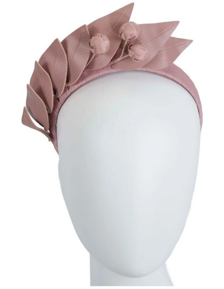 Max Alexander Taupe Sculptured Faux Leather Headband Fascinator MA851TP image 1