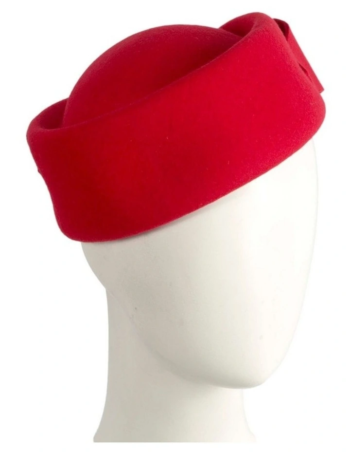 Max Alexander Red Felt Pillbox Hat - Classic Winter Racing J460R image 2