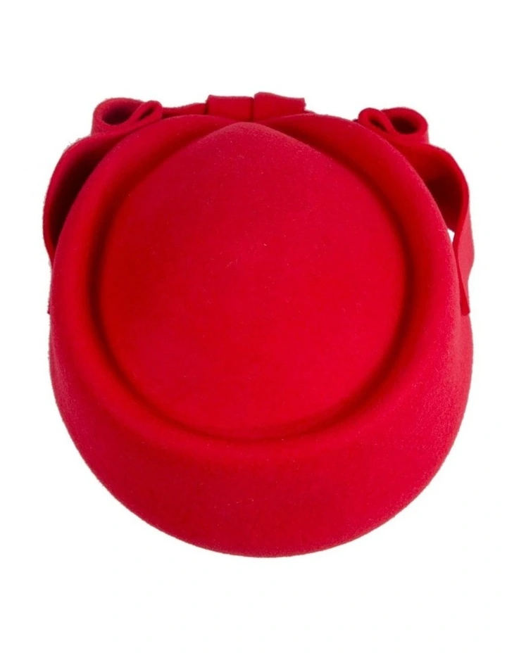 Max Alexander Red Felt Pillbox Hat - Classic Winter Racing J460R image 3