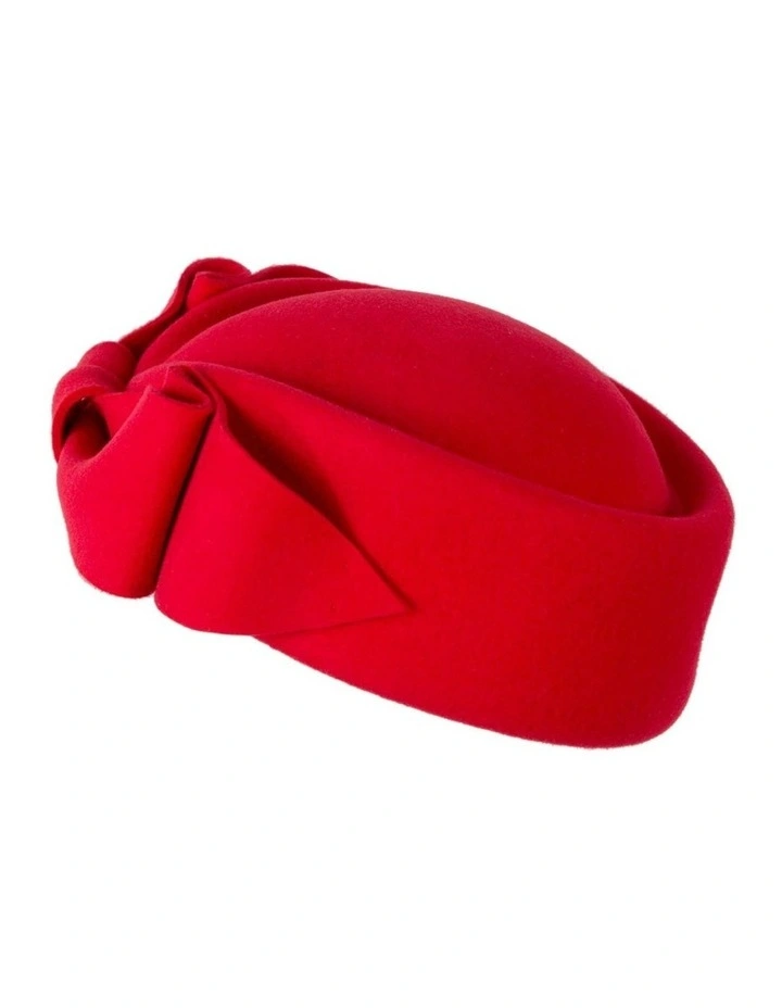 Max Alexander Red Felt Pillbox Hat - Classic Winter Racing J460R image 4