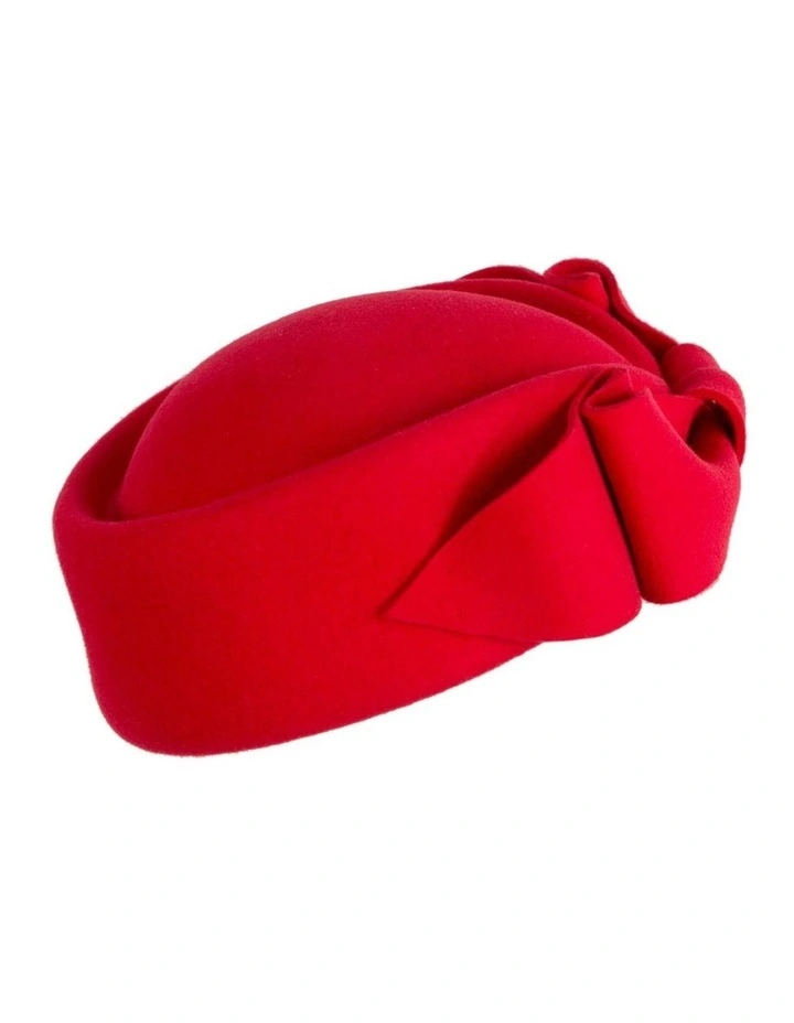 Max Alexander Red Felt Pillbox Hat - Classic Winter Racing J460R image 5