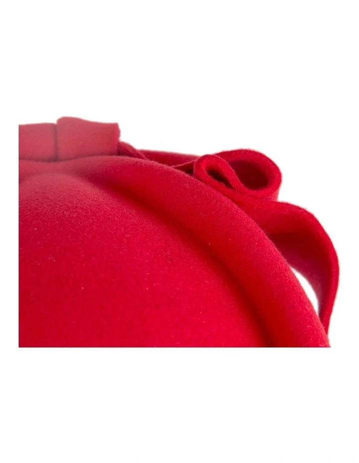 Max Alexander Red Felt Pillbox Hat - Classic Winter Racing J460R image 6