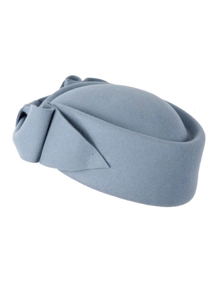 Max Alexander Light Blue Felt Pillbox Hat - Classic Winter Racing Style J460LBL image 4