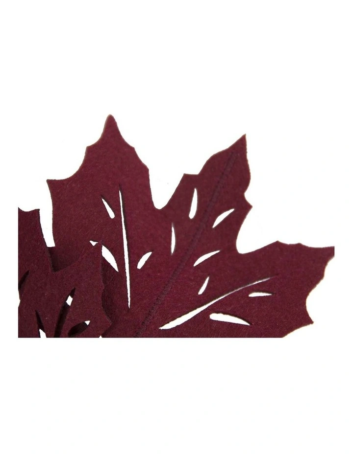Max Alexander burgundy faux felt maple leaf fascinator on headband MA757W image 3