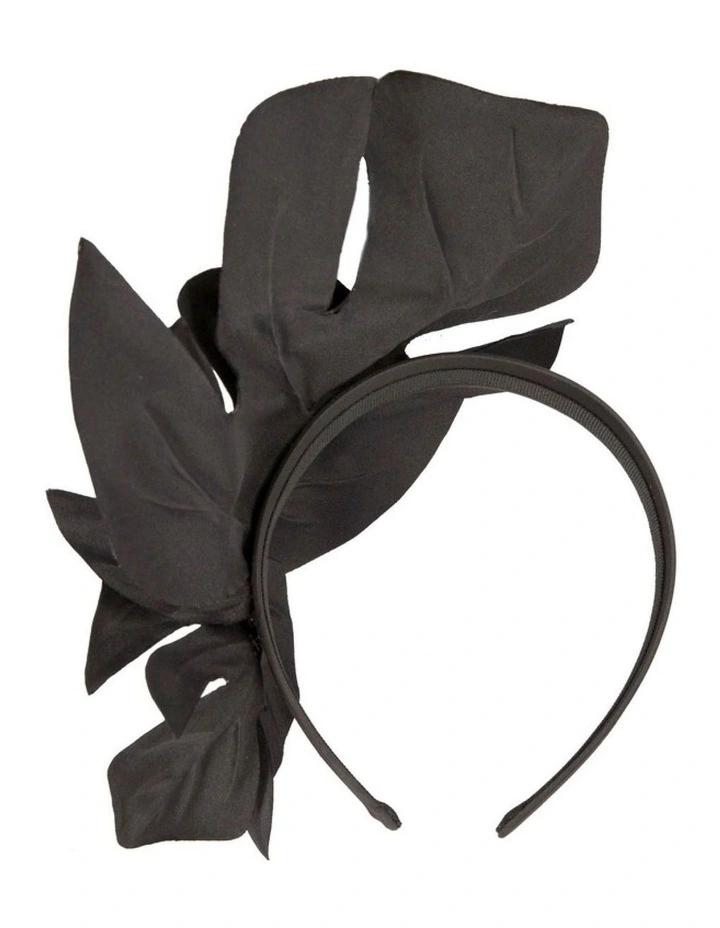 Max Alexander black monstera leaves fascinator MA879B image 4