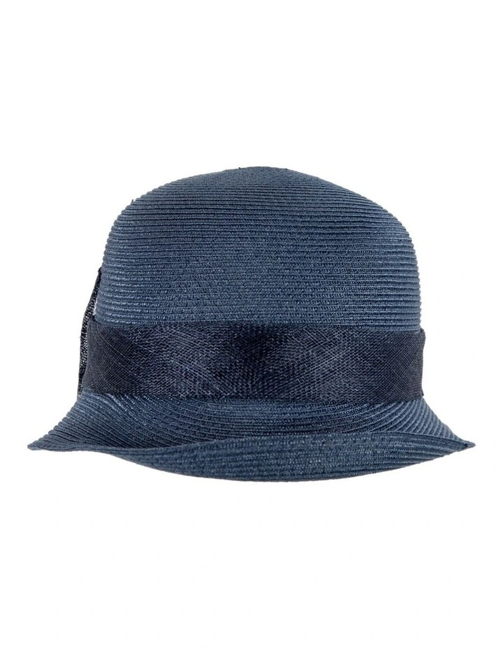 Cloche Hat With Sinamay Bow MA895N in Blue image 3
