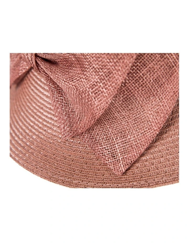 Cloche Hat With Large Sinamay Bow MA895TP in Brown image 5