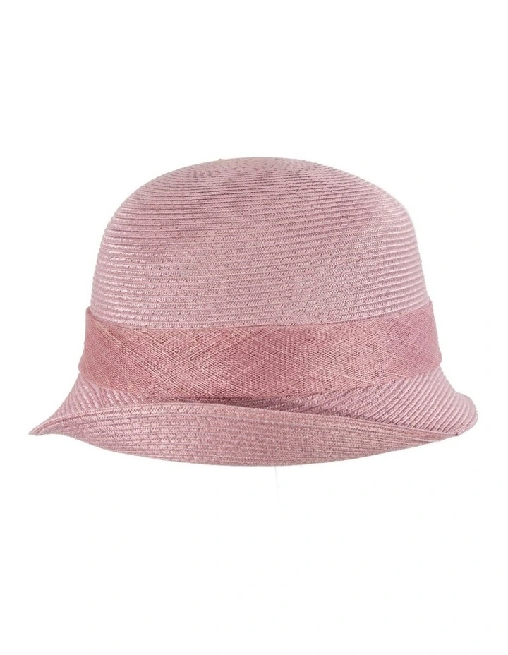 Cloche Hat With Sinamay Bow MA895DP in Dusty Pink image 3