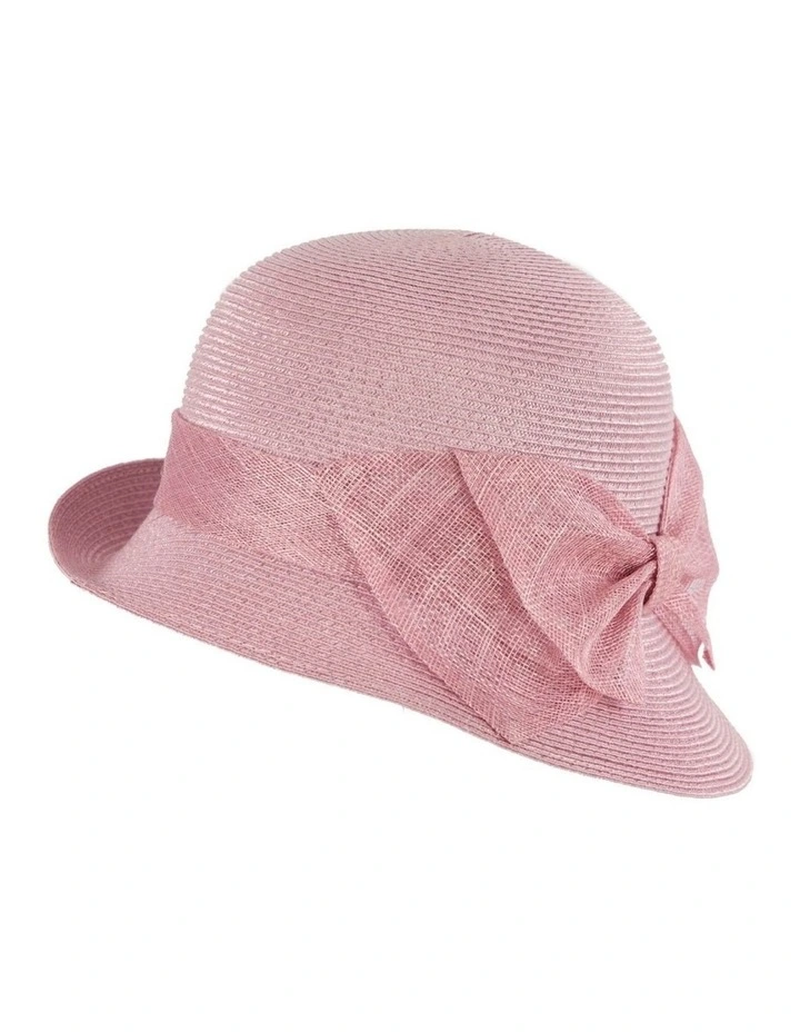 Cloche Hat With Sinamay Bow MA895DP in Dusty Pink image 6