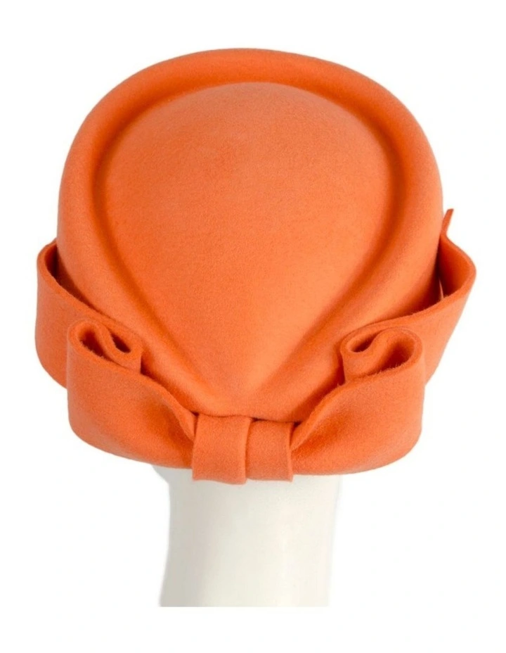 Felt Pillbox Hat J460OR in Orange image 2