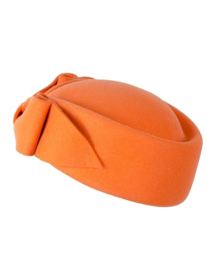 Felt Pillbox Hat J460OR in Orange image 4