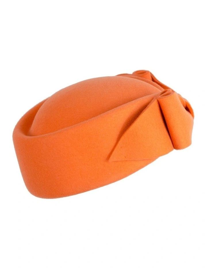 Felt Pillbox Hat J460OR in Orange image 5