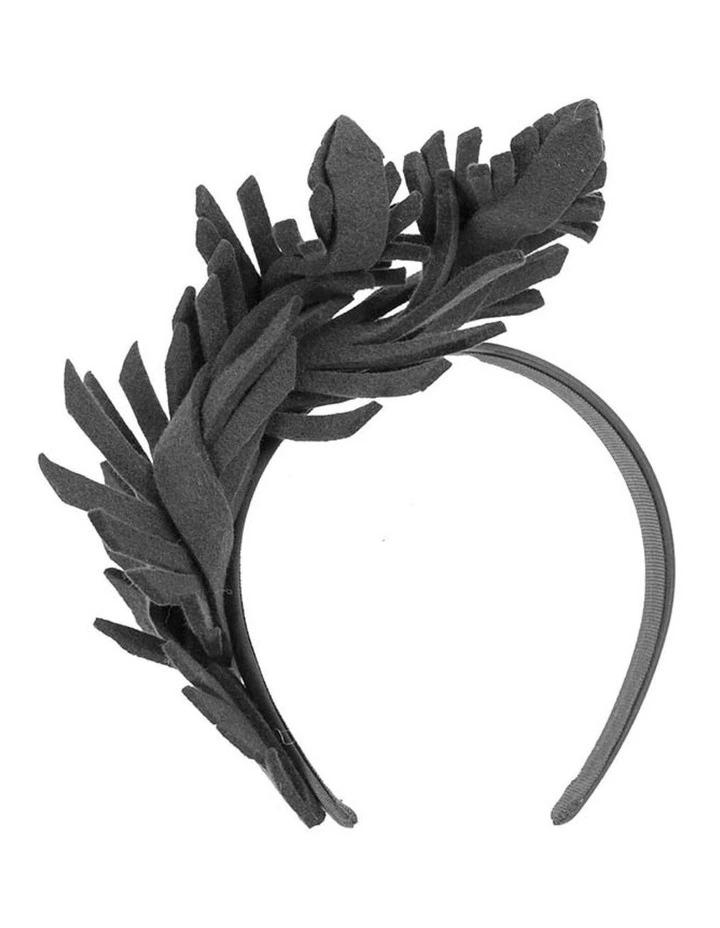 Max Alexander Black wool felt leafs winter racing fascinator J406B image 4