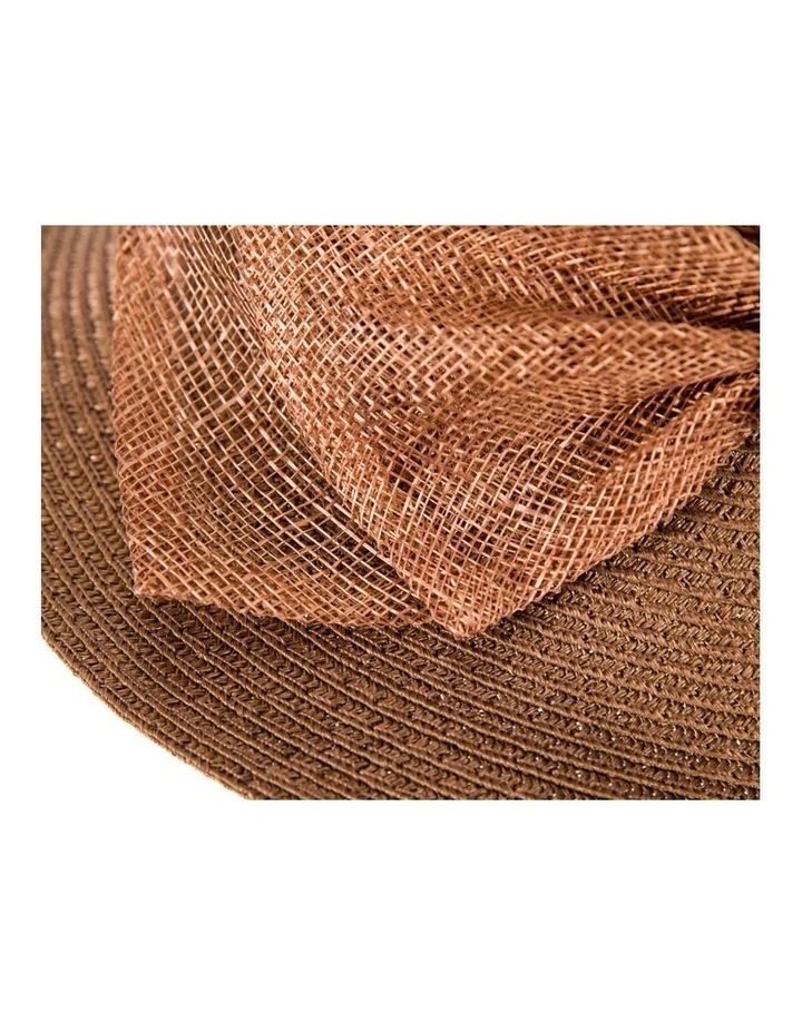 Cloche Hat With Bow MA895BR in Brown image 5