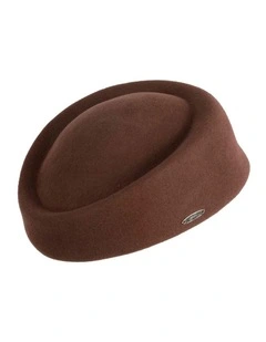 Classic Stewardess Felt Pillbox Hat J463BR in Brown
