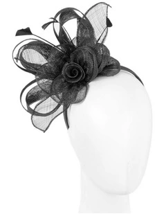 Max Alexander black sinamay flower fascinator MA885B