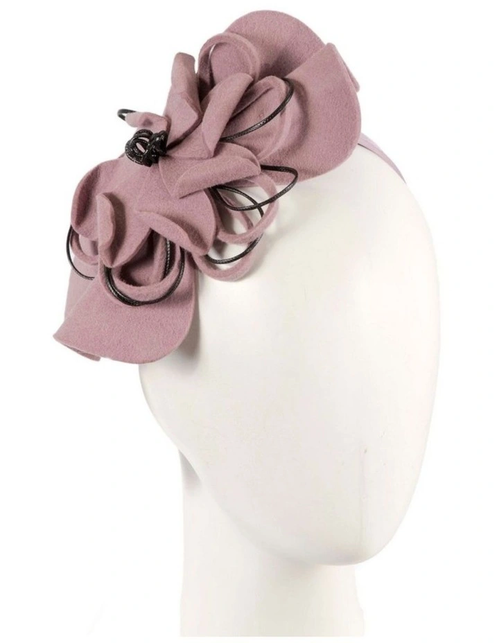 Max Alexander dusty pink felt flower racing fascinator J357DP image 1