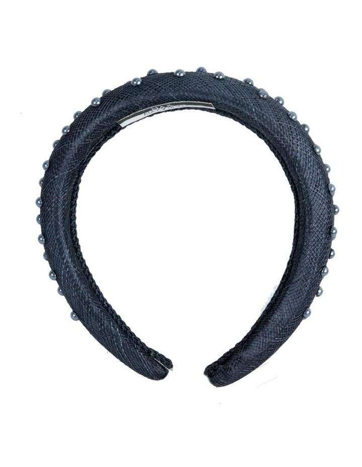 Max Alexander navy sinamay headband with pearls MA982N image 2