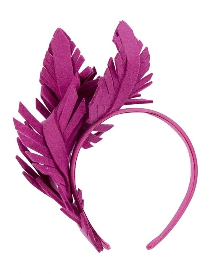 Max Alexander Fuchsia Felt Leaf Winter Racing Fascinator J406F image 4