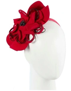 Max Alexander red felt flower fascinator J357R