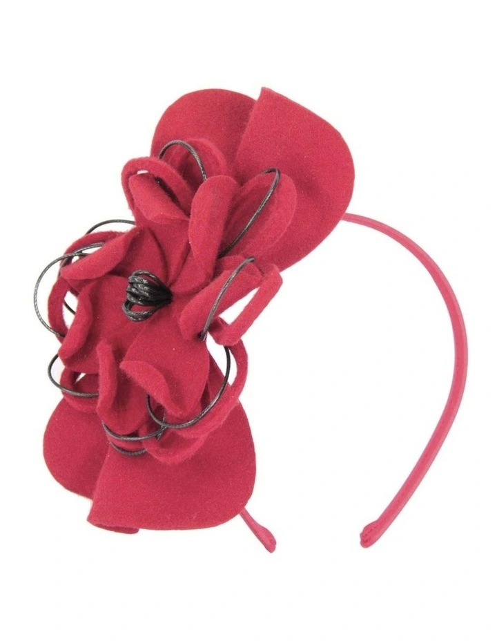 Max Alexander red felt flower fascinator J357R image 2