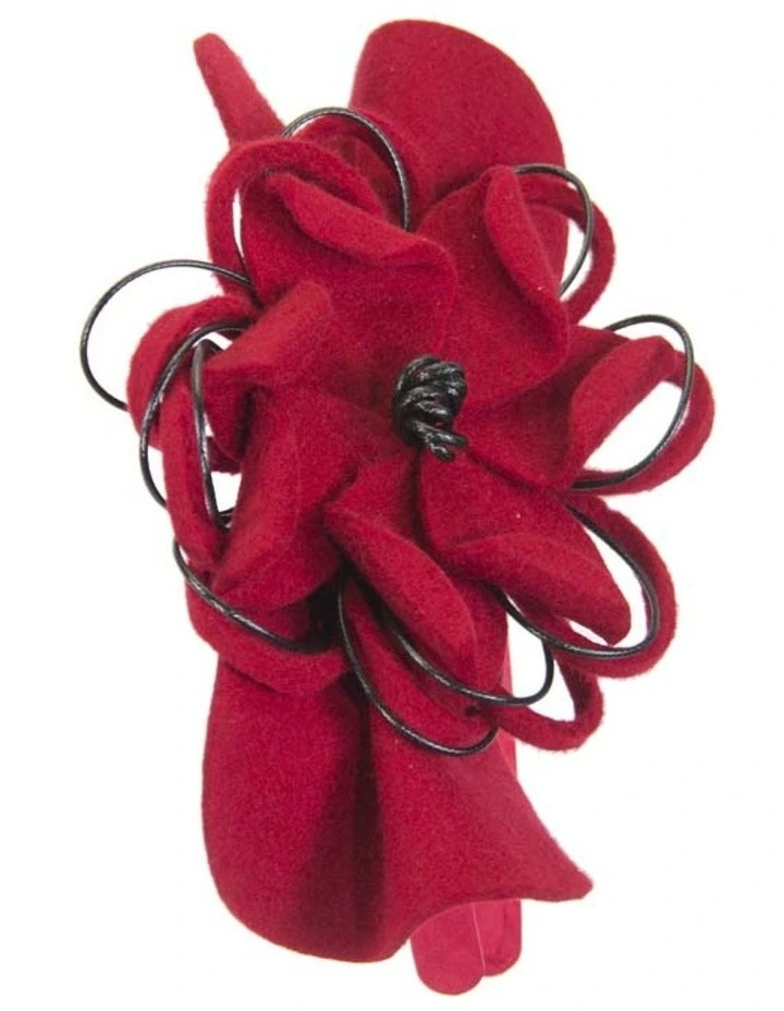 Max Alexander red felt flower fascinator J357R image 5