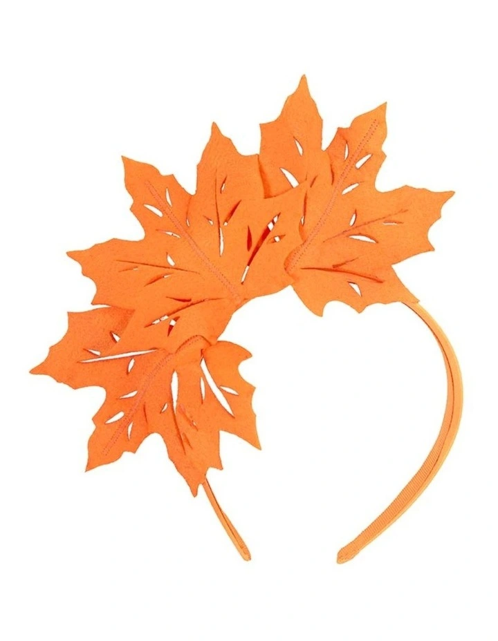 Max Alexander orange laser-cut maple leaf fascinator headband MA757O image 2