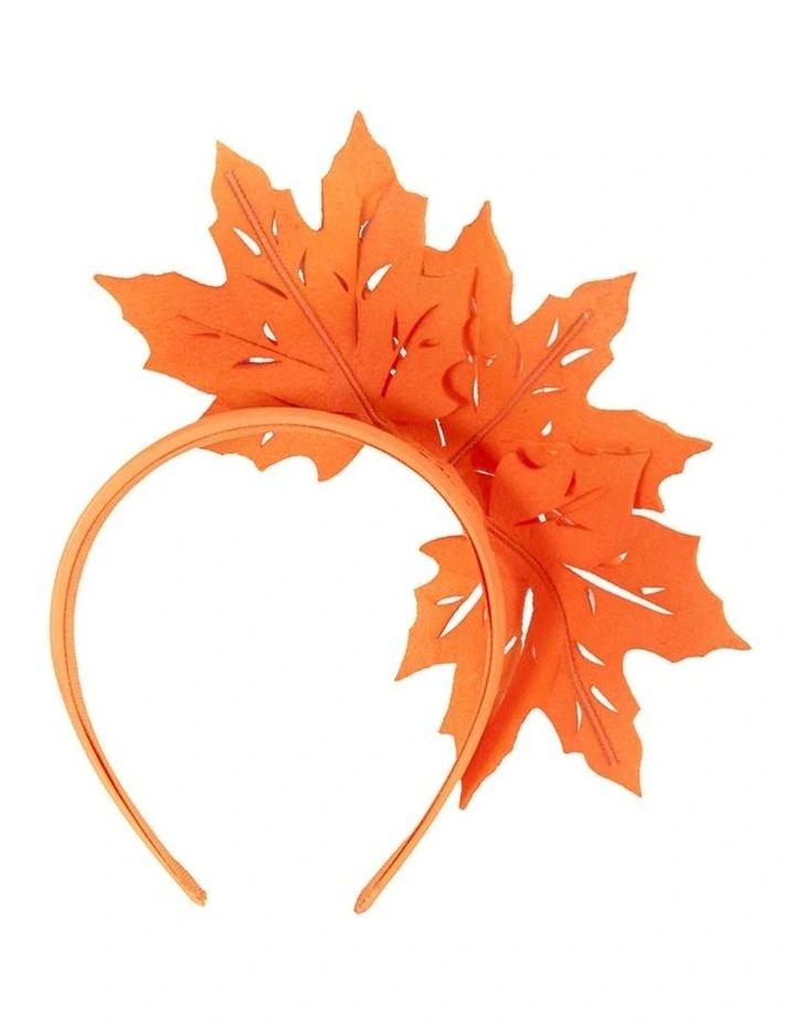 Max Alexander orange laser-cut maple leaf fascinator headband MA757O image 4