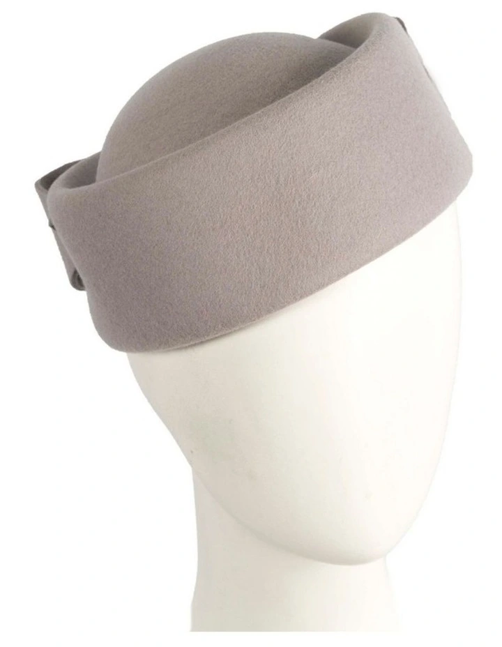 Felt Pillbox Hat J460GRY in Grey image 3