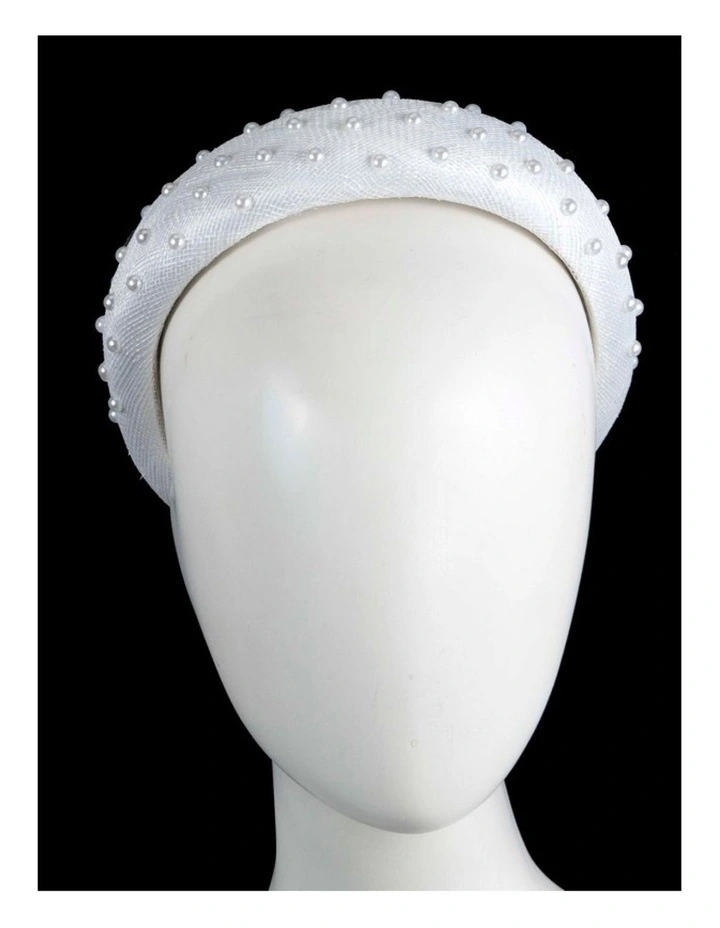 Max Alexander white sinamay headband with pearls MA982WHT image 1