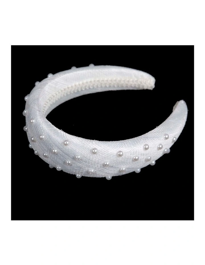 Max Alexander white sinamay headband with pearls MA982WHT image 2