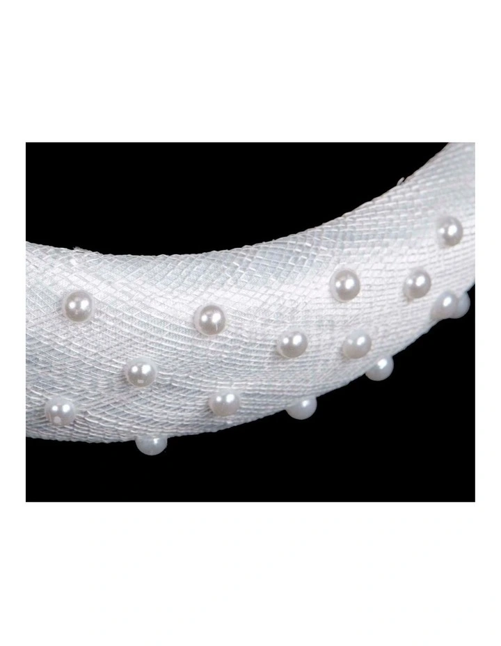 Max Alexander white sinamay headband with pearls MA982WHT image 3