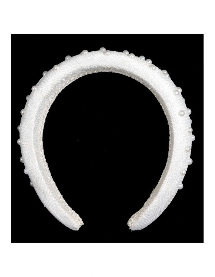 Max Alexander white sinamay headband with pearls MA982WHT image 4