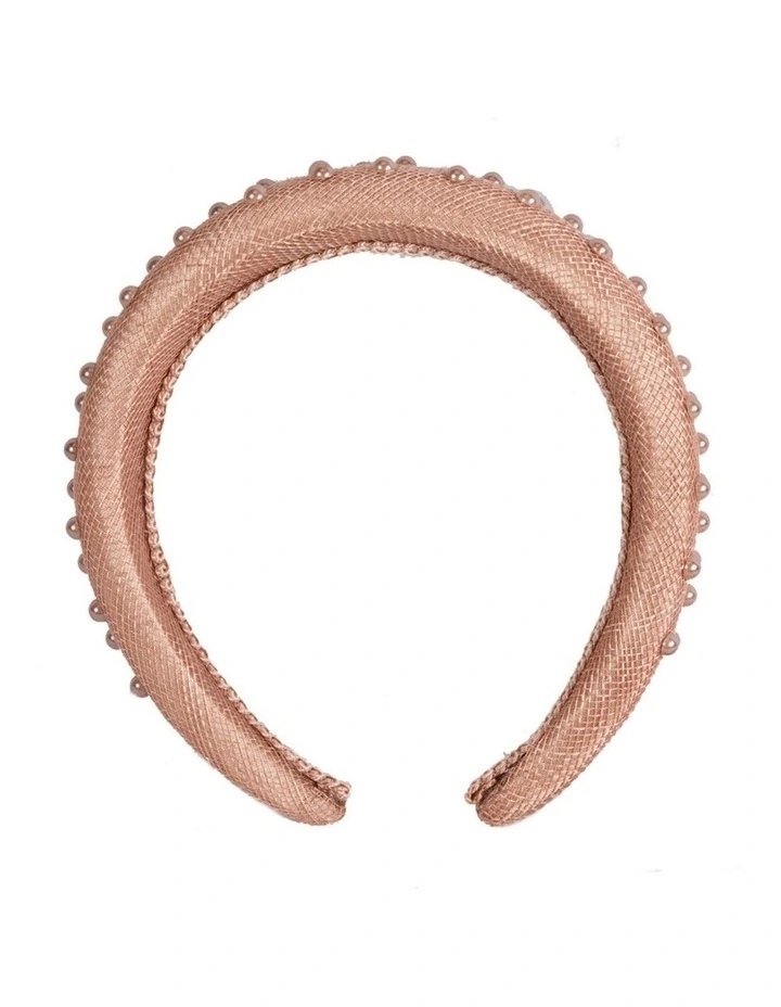 Max Alexander Taupe Sinamay Headband with Pearls MA982TP image 2