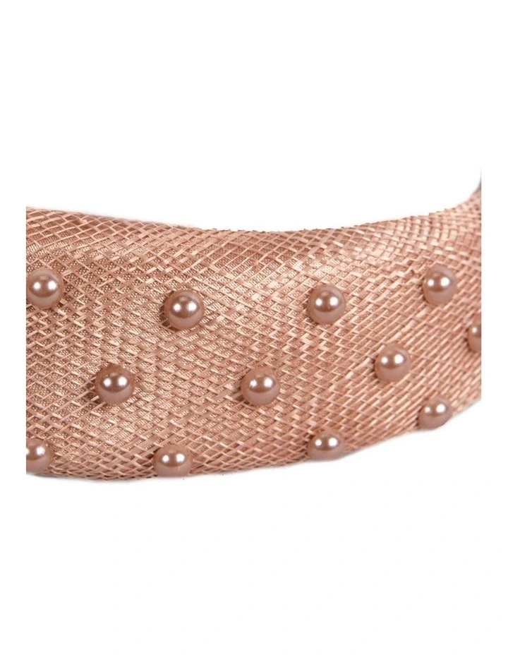 Max Alexander Taupe Sinamay Headband with Pearls MA982TP image 3