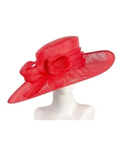 Max Alexander wide brim sinamay racing hat - red
