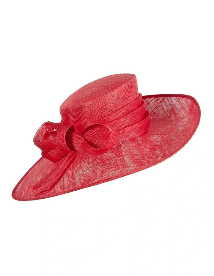 Max Alexander wide brim sinamay racing hat - red image 2