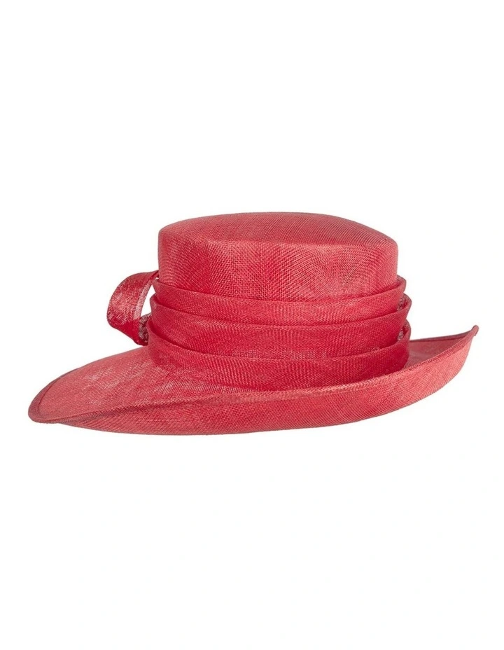 Max Alexander wide brim sinamay racing hat - red image 3